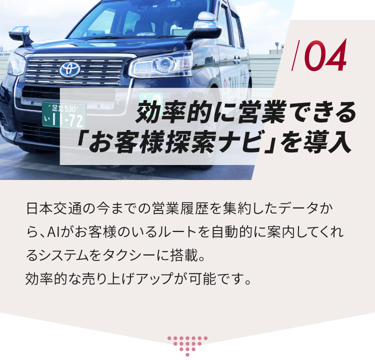 04.効率的に営業できる「お客様探索ナビ」を導入